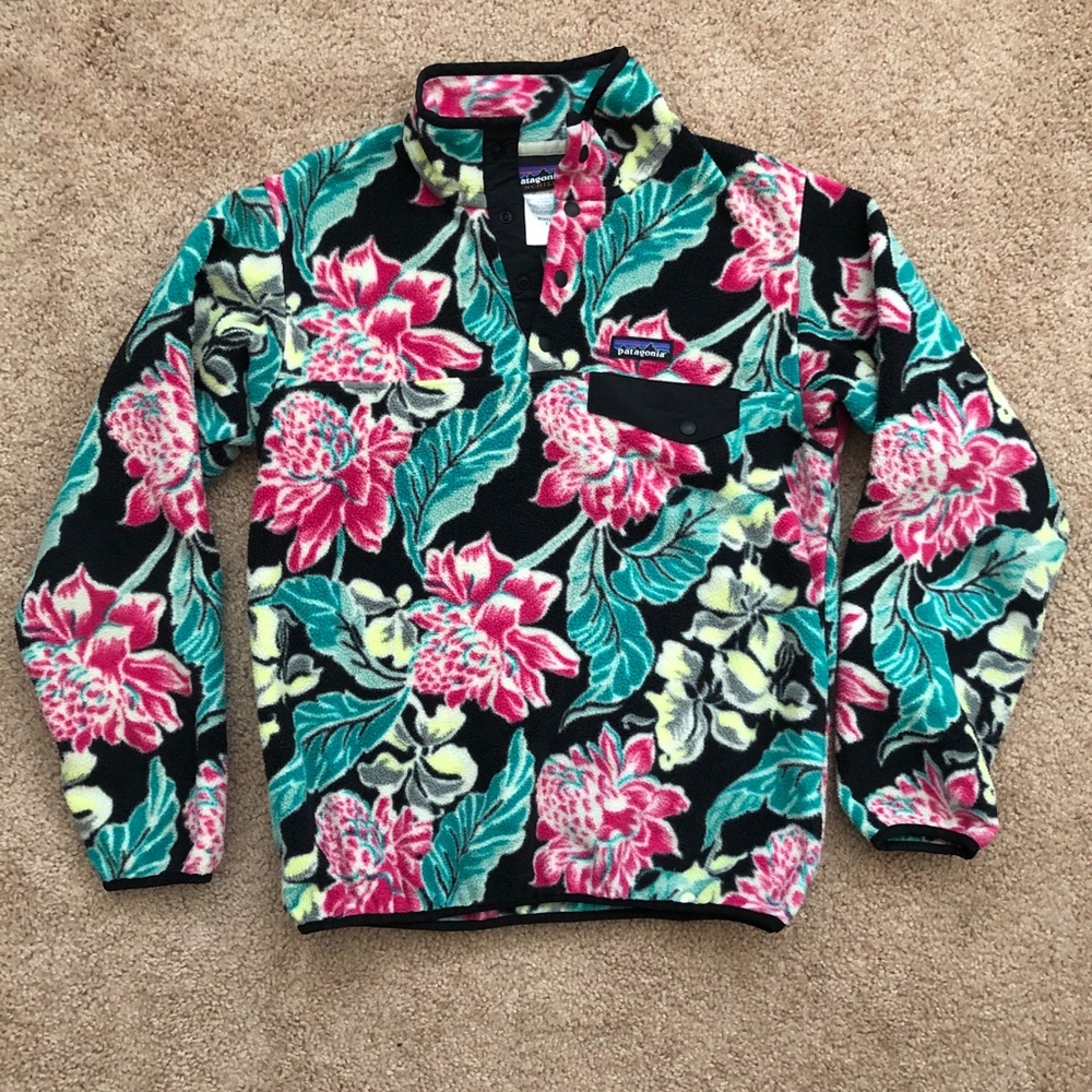 Floral Patagonia Fleece Pullover